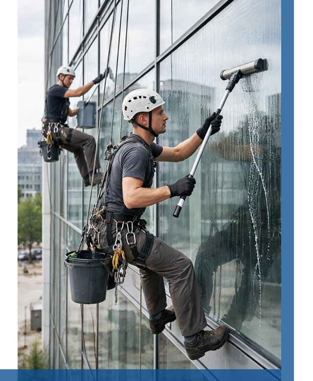 Мойка витражей альпинистами в Хабаровске от 720 р. под ключ|ВЫСОТНИК-Хбр