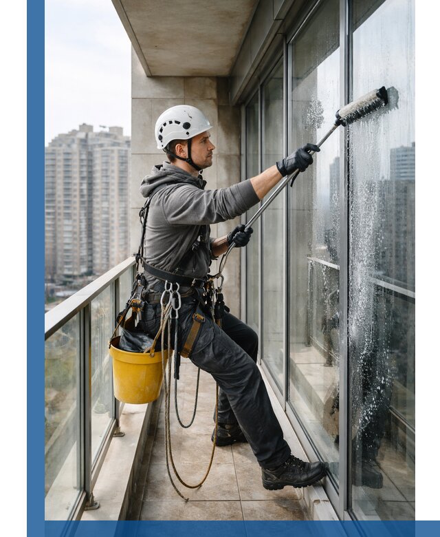 Профессиональная мойка балконного остекления в Хабаровске