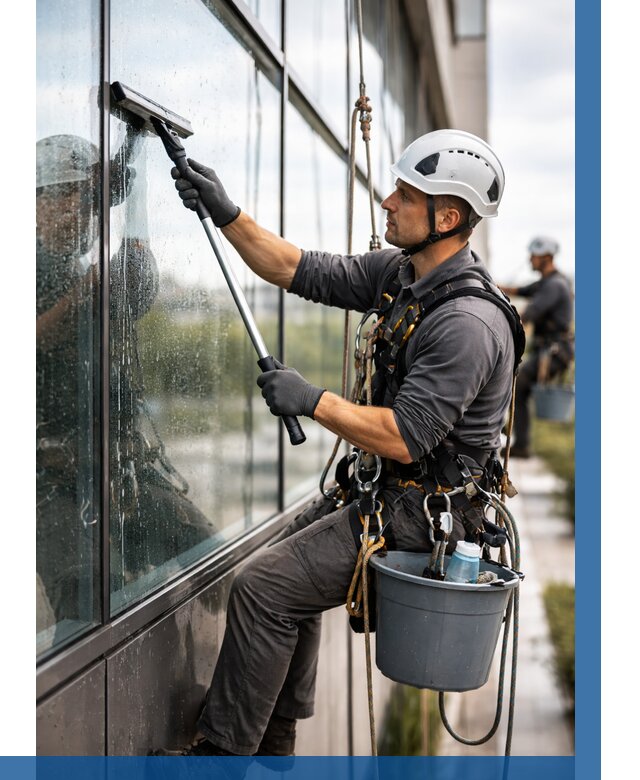 Мойка стеклянных фасадов в Хабаровске от 206 р. | ВЫСОТНИК-Хбр