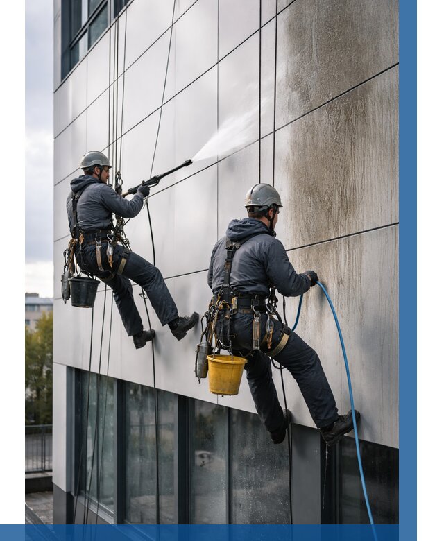 Мойка фасада из композита в Хабаровске по цене от 309 р. | ВЫСОТНИК-Хбр