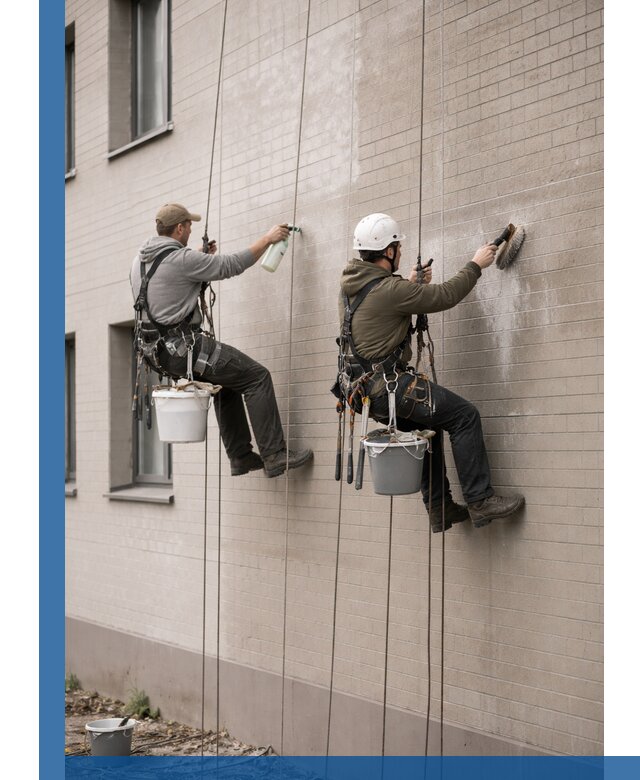 Удаление высолов с фасада зданий в Хабаровске без повреждений и следов