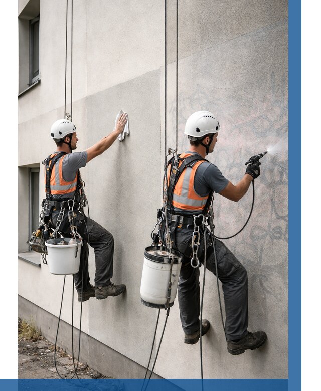 Антиграффити покрытие фасада в Хабаровске от 617 р. | ВЫСОТНИК-Хбр