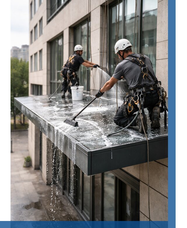 Мойка козырьков и навесов в Хабаровске от 3601 р. | ВЫСОТНИК-Хбр