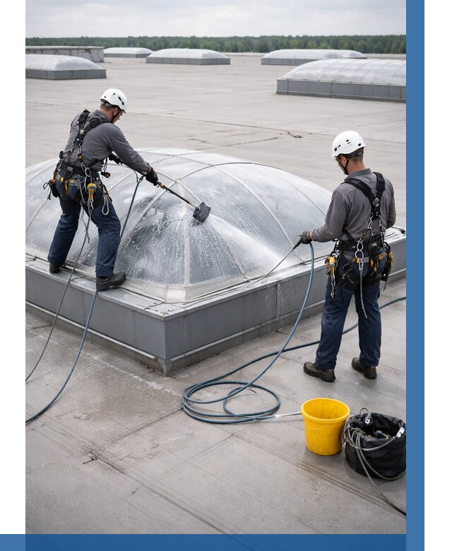 Мойка зенитных фонарей в Хабаровске, заказать от 4630 р. | ВЫСОТНИК-Хбр