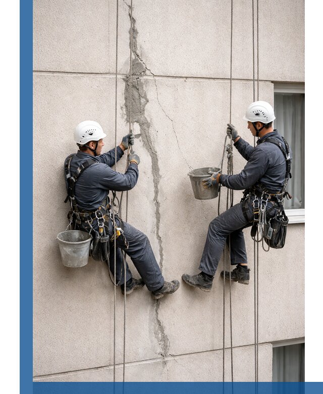 Заделка трещин на фасаде в Хабаровске с гарантийным ремонтом