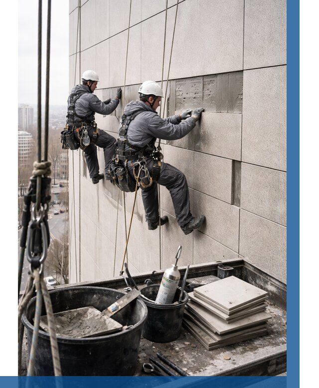 Ремонт фасада из керамогранита в Хабаровске от 2572 р. | ВЫСОТНИК-Хбр