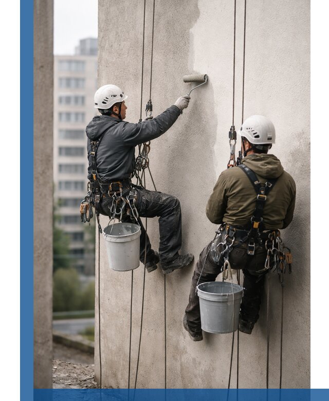 Покраска фасадов высотными альпинистами в Хабаровске с гарантией