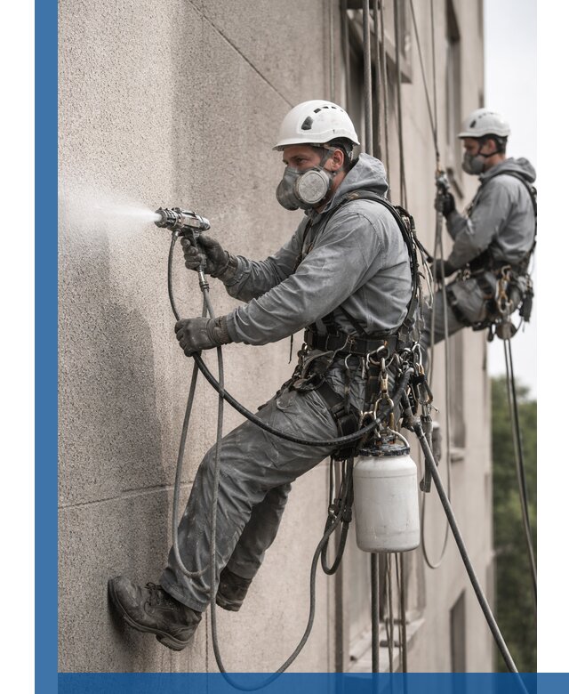 Безвоздушная покраска фасадов зданий в Хабаровске профессионально