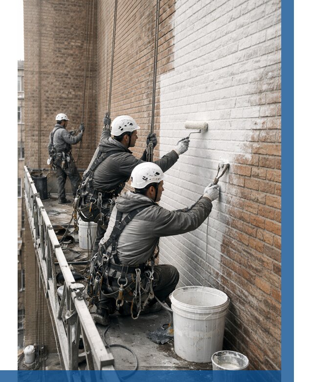 Покраска кирпичного фасада в Хабаровске от 360 р. | ВЫСОТНИК-Хбр