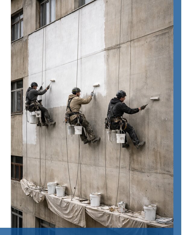 Покраска бетонного фасада в Хабаровске от 360 р за м2 | ВЫСОТНИК-Хбр