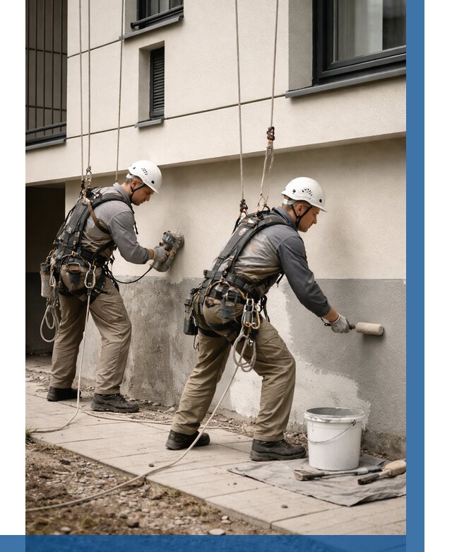 Окраска цоколя здания в Хабаровске от 463 р. под ключ | ВЫСОТНИК-Хбр