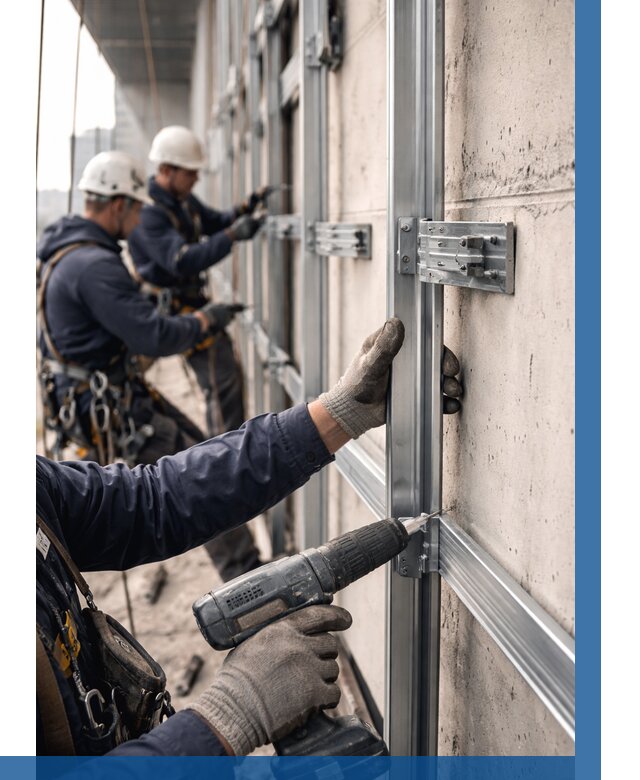 Монтаж подсистемы вентфасада в Хабаровске от 874 р. | ВЫСОТНИК-Хбр