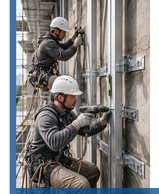 Монтаж и крепление подсистемы вентфасада в Хабаровске