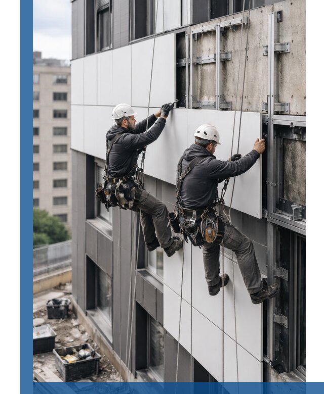 Монтаж композитных панелей фасада в Хабаровске под ключ