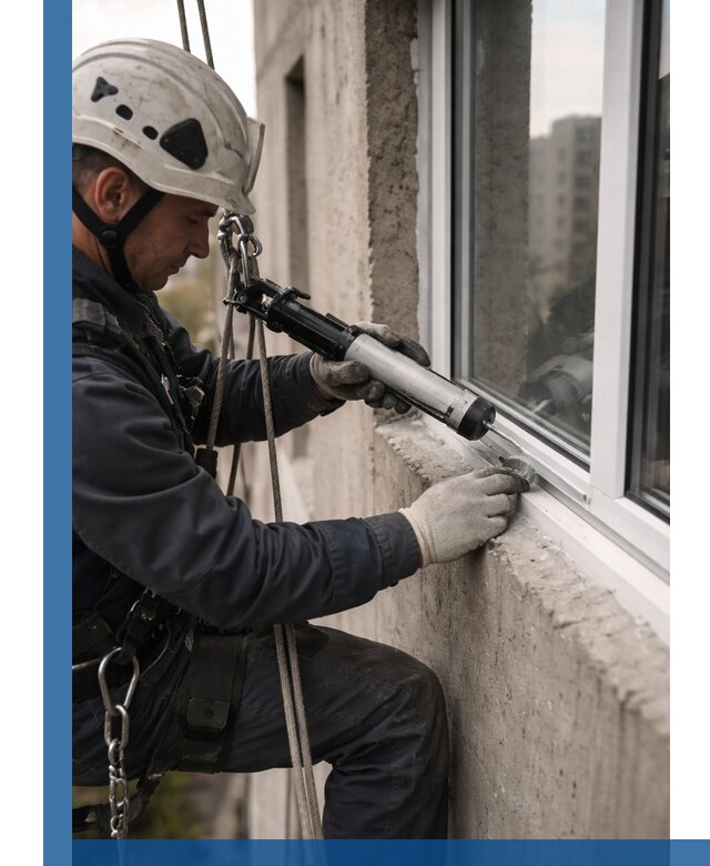 Герметизация оконных швов снаружи в Хабаровске профессионально