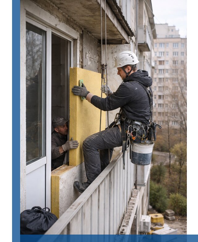 Профессиональное утепление балкона снаружи в Хабаровске под ключ