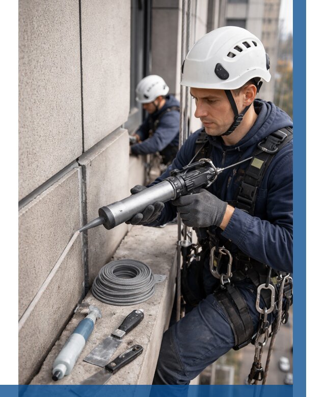 Герметизация деформационных швов фасада в Хабаровске от 720 | ВЫСОТНИК-Хбр