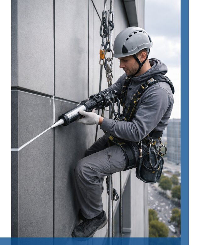 Герметизация стыков фасадных панелей в Хабаровске от 6687 р.| ВЫСОТНИК-Хбр