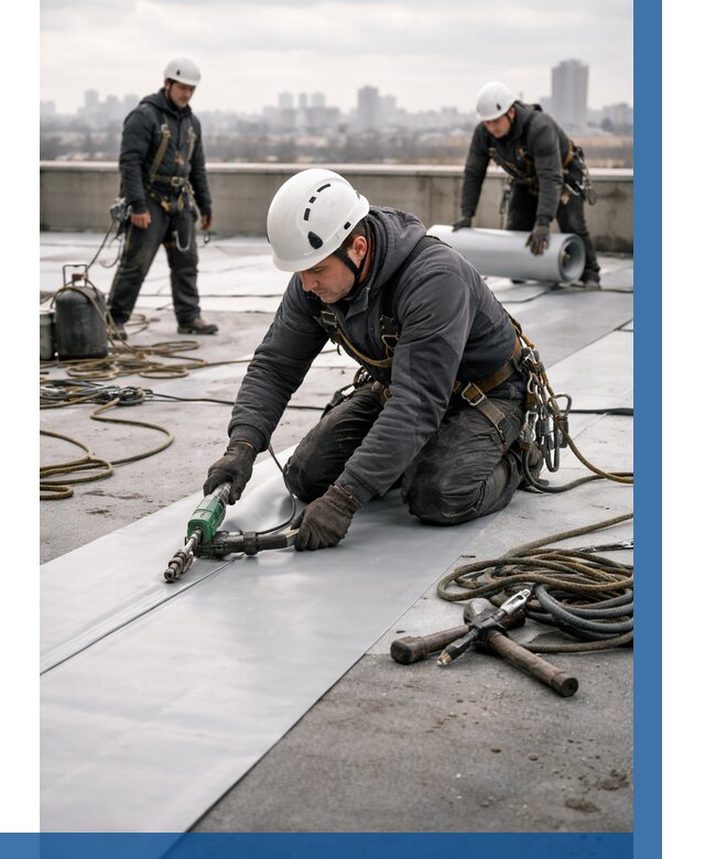 Ремонт мембранной кровли в Хабаровске от 1852 р./м2 | ВЫСОТНИК-Хбр