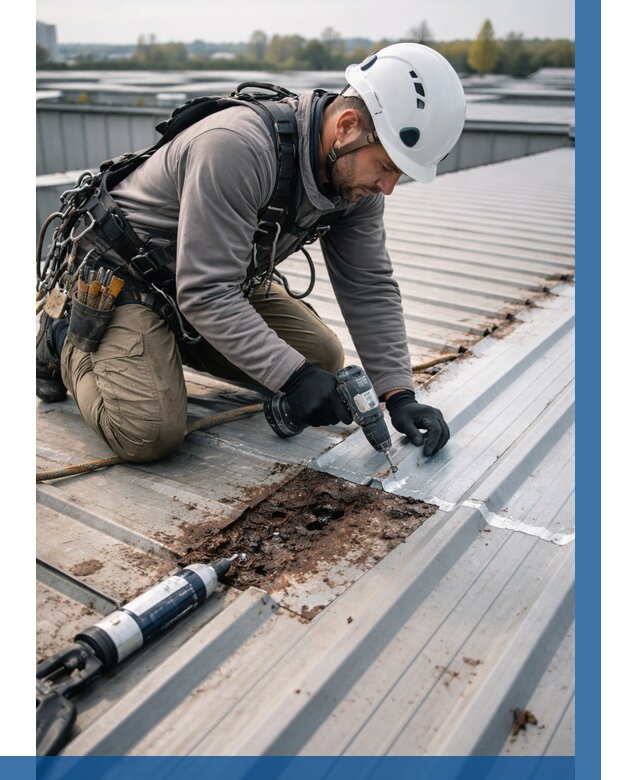 Ремонт профнастила на кровле в Хабаровске от 720 р. | ВЫСОТНИК-Хбр