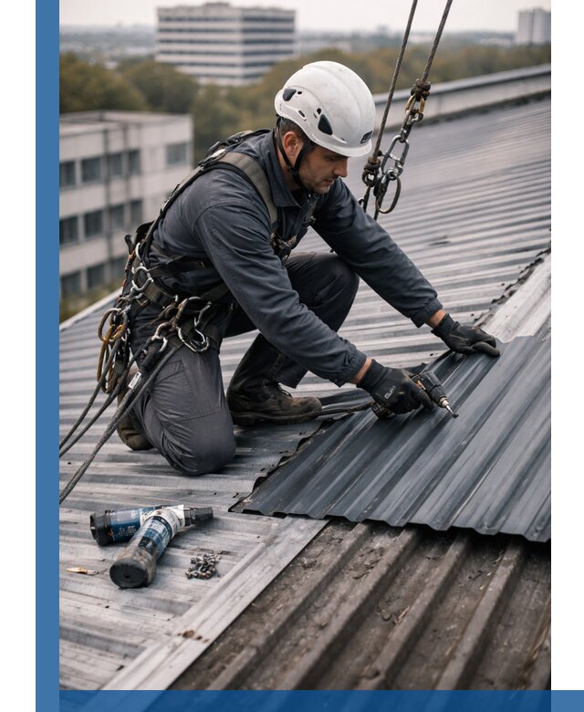 Ремонт профнастила на кровле в Хабаровске, работы под ключ