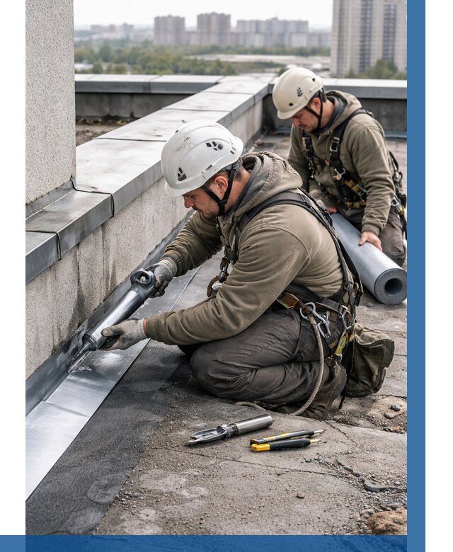 Ремонт кровельных примыканий в Хабаровске от 1235 р. | ВЫСОТНИК-Хбр