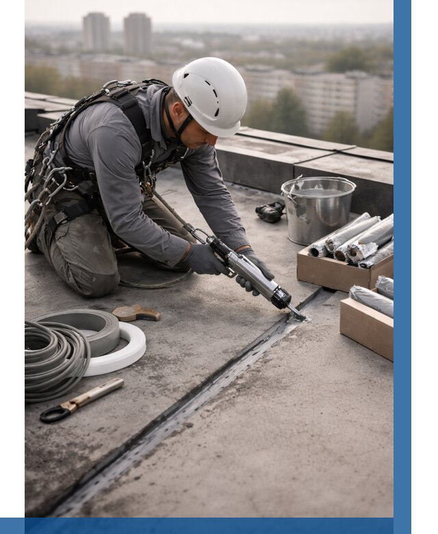 Герметизация швов кровли в Хабаровске от 463 р./м2 | ВЫСОТНИК-Хбр