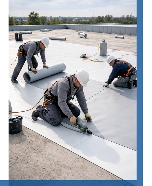 Монтаж мембранной кровли под ключ в Хабаровске от 1235 р. | ВЫСОТНИК-Хбр