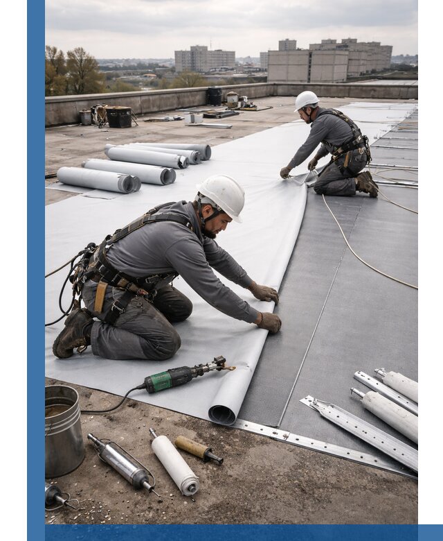 Монтаж мембранной кровли в Хабаровске для промышленных зданий