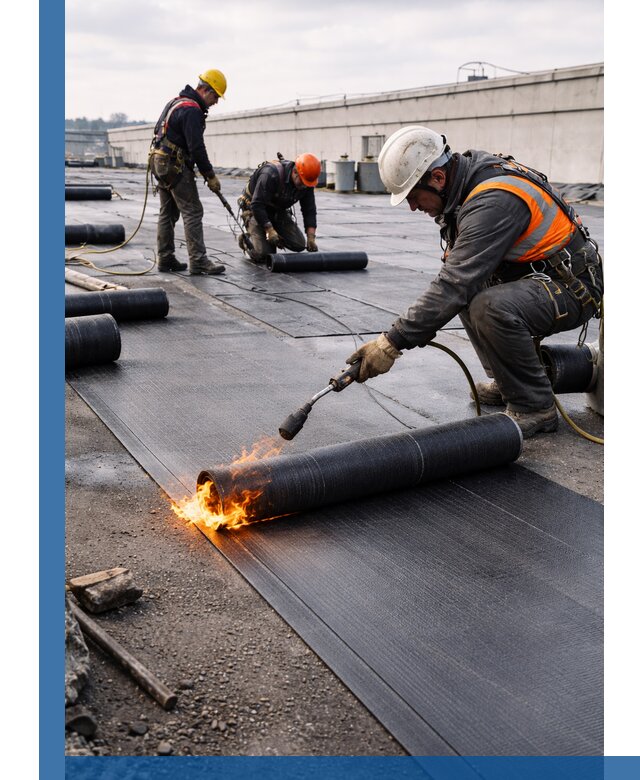 Монтаж наплавляемой кровли в Хабаровске профессионально