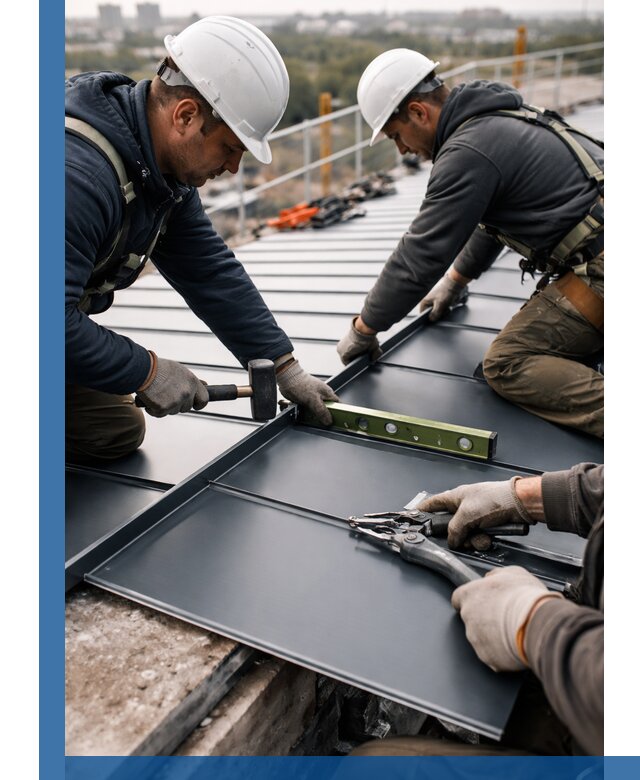 Монтаж фальцевой кровли в Хабаровске для промышленных зданий