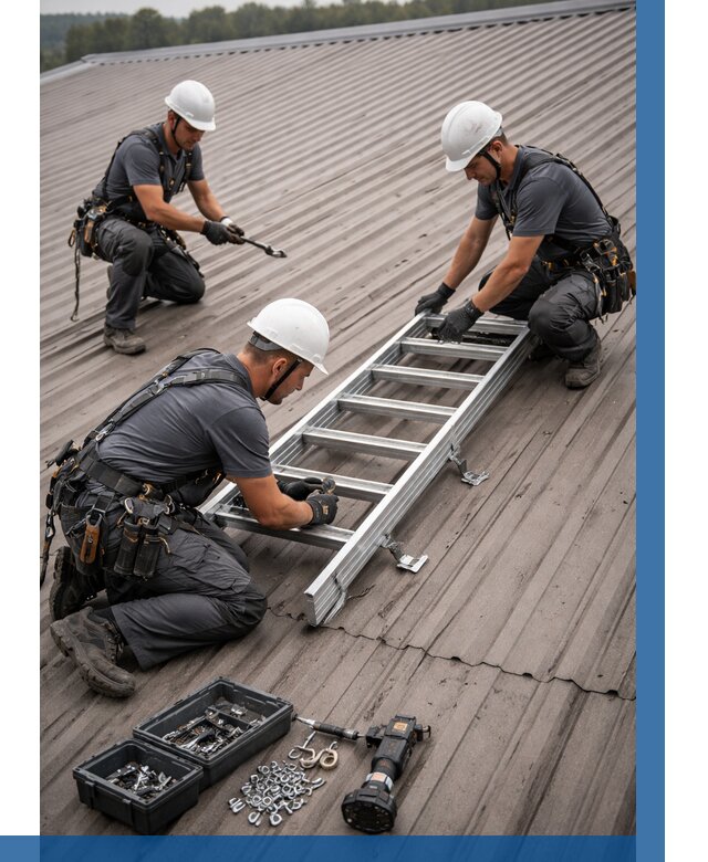 Монтаж кровельной лестницы в Хабаровске от 4630 р. | ВЫСОТНИК-Хбр