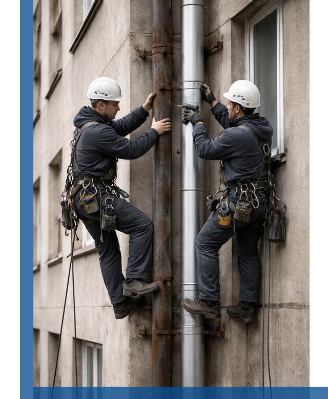 Замена водосточных труб в Хабаровске: монтаж и демонтаж под ключ
