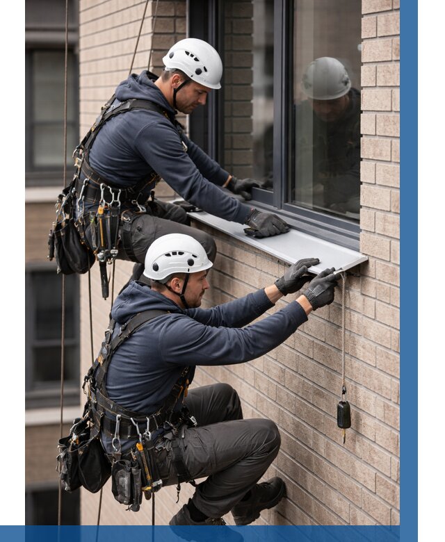 Монтаж оконных отливов под ключ в Хабаровске от 3601 р. | ВЫСОТНИК-Хбр