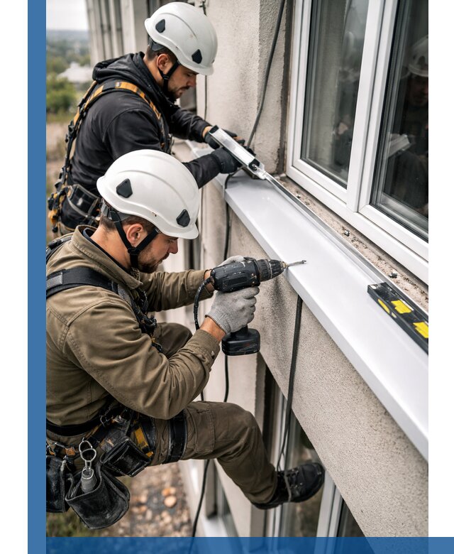 Профессиональный монтаж оконных отливов и отведения воды в Хабаровске
