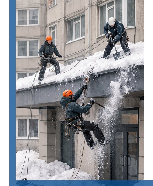 Безопасная очистка навесов от снега в Хабаровске круглогодично