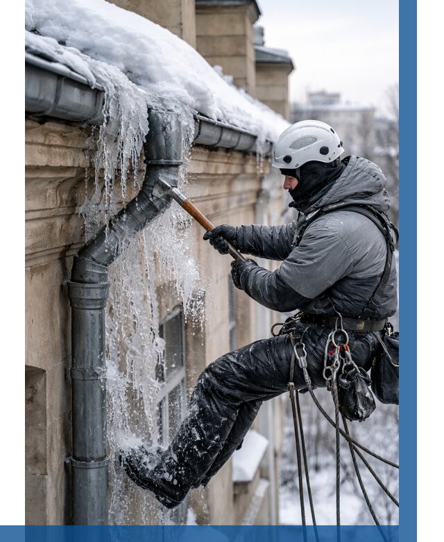 Очистка водостоков от льда в Хабаровске от 3601 р. | ВЫСОТНИК-Хбр