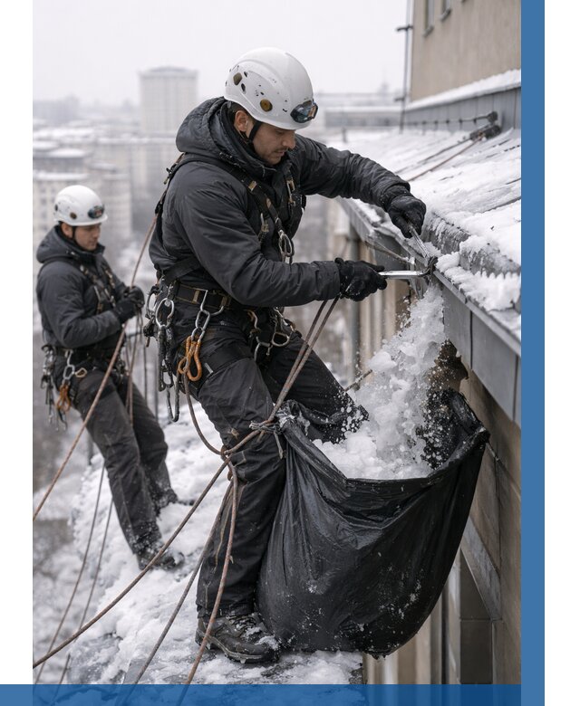 Аварийная очистка крыши в Хабаровске под ключ от 309 р. | ВЫСОТНИК-Хбр