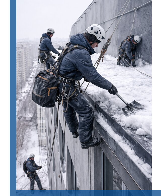 Абонентское обслуживание кровли зимой в Хабаровске регулярный уход