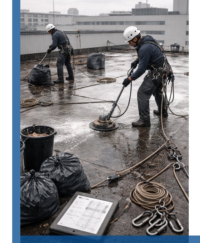 Плановая очистка кровли по графику в Хабаровске для безопасности