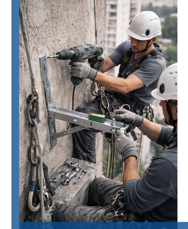 Установка кронштейнов кондиционера и крепежа в Хабаровске