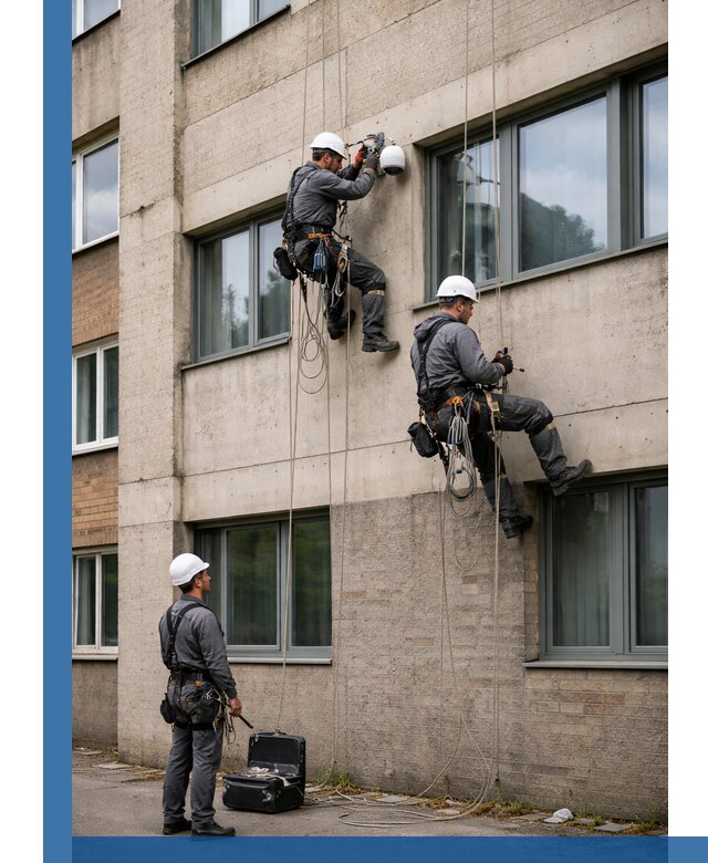 Монтаж фасадных камер видеонаблюдения в Хабаровске под ключ