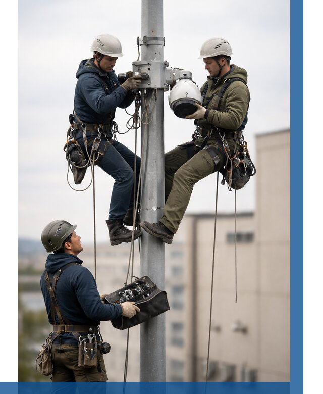 Установка видеокамер на мачте в Хабаровске от 8745 р. | ВЫСОТНИК-Хбр