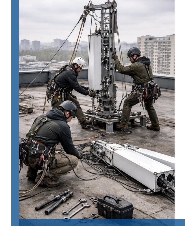 Демонтаж антенн на крыше зданий в Хабаровске с гарантией