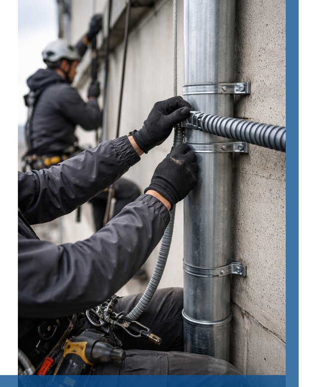 Монтаж гофры для кабеля в Хабаровске от 309 р. | ВЫСОТНИК-Хбр