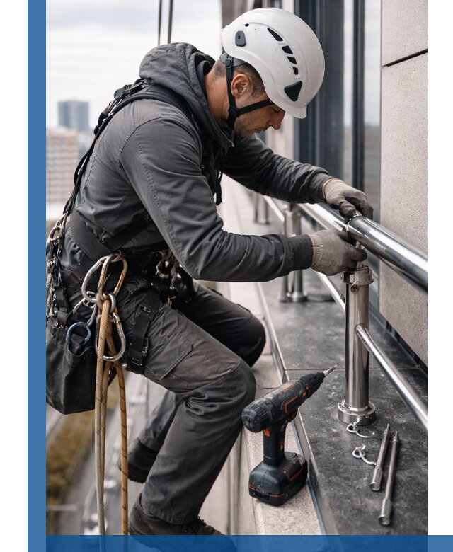 Монтаж ограждений на высоте в Хабаровске для зданий и конструкций