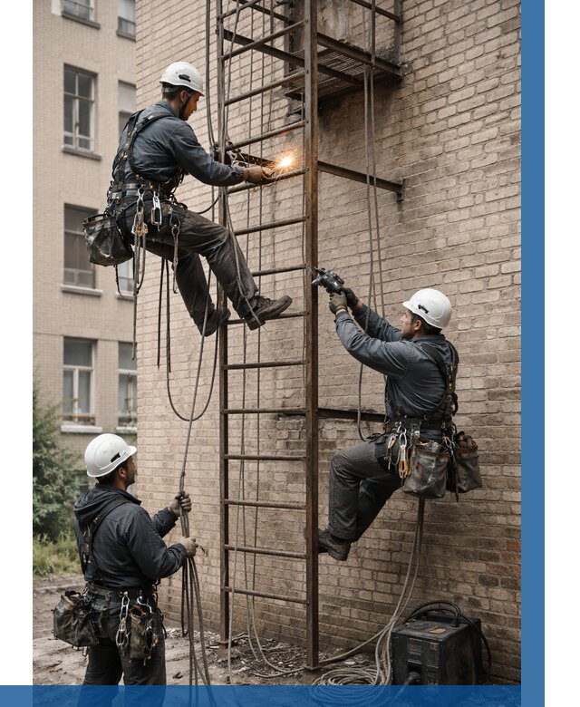 Ремонт пожарной лестницы в Хабаровске от 7716 р. | ВЫСОТНИК-Хбр