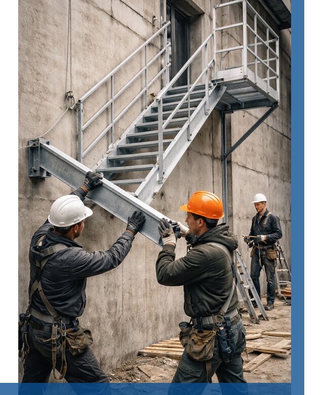 Монтаж металлических лестниц в Хабаровске от 15432 р. | ВЫСОТНИК-Хбр