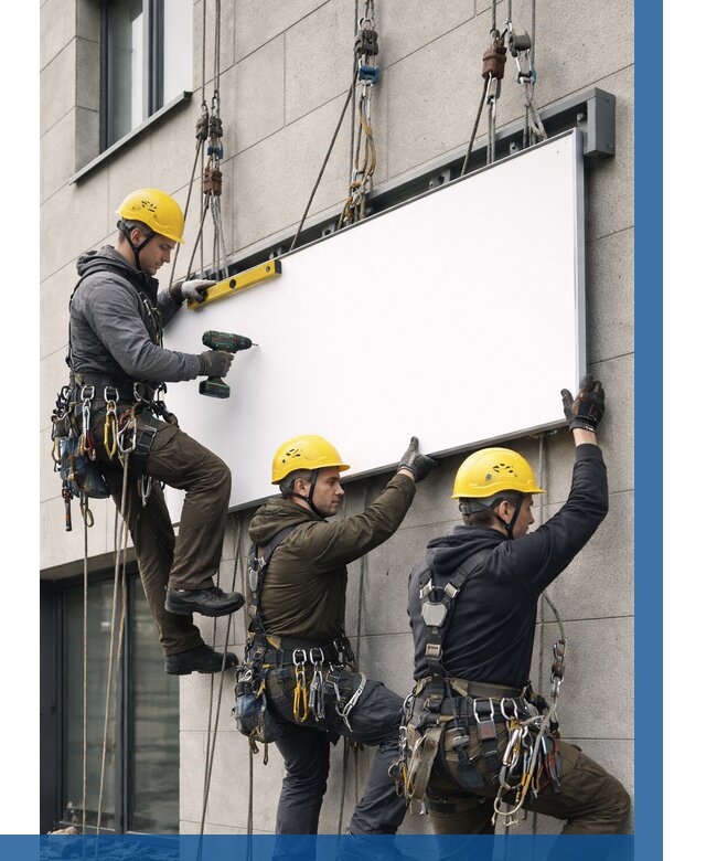 Монтаж рекламной вывески в Хабаровске от 8230 р. | ВЫСОТНИК-Хбр