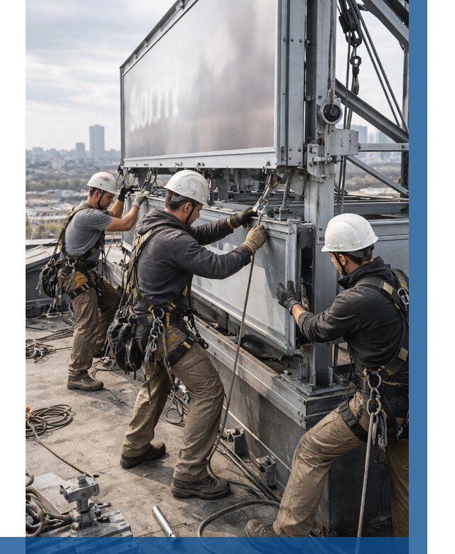 Монтаж крышной рекламной конструкции в Хабаровске от 61728 р.|ВЫСОТНИК-Хбр